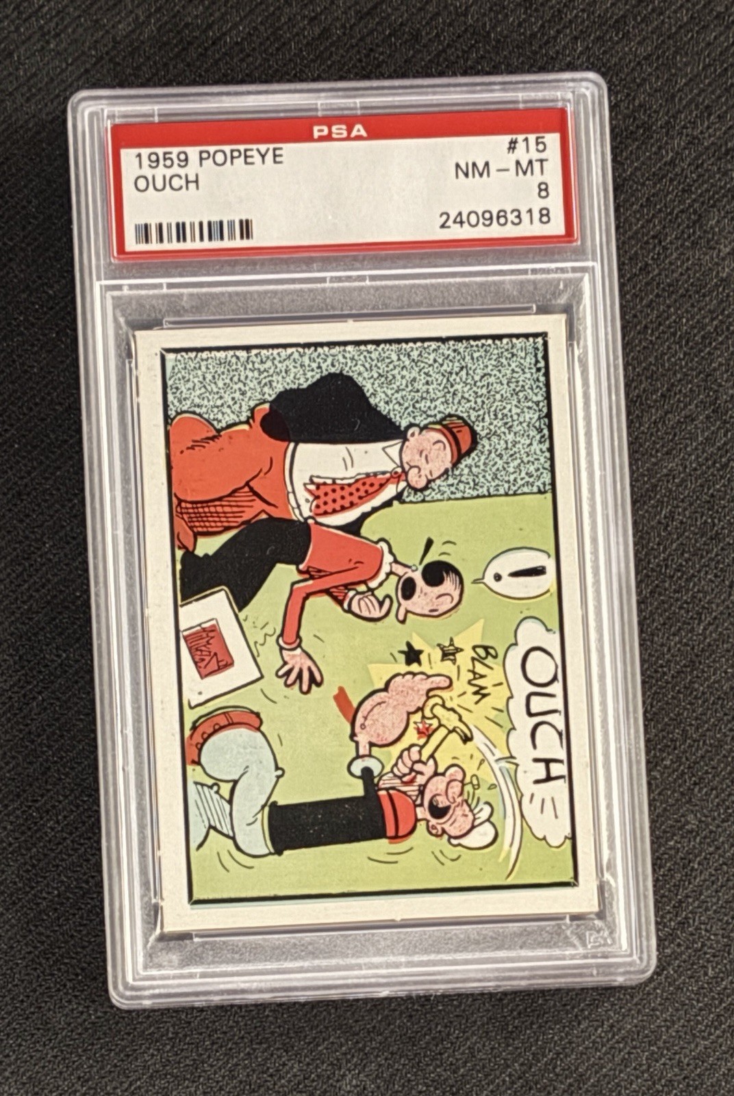 1959 Popeye #15 Ouch Olive Oyl PSA 8 Graded Card Ad-Trix King Features Syndicate