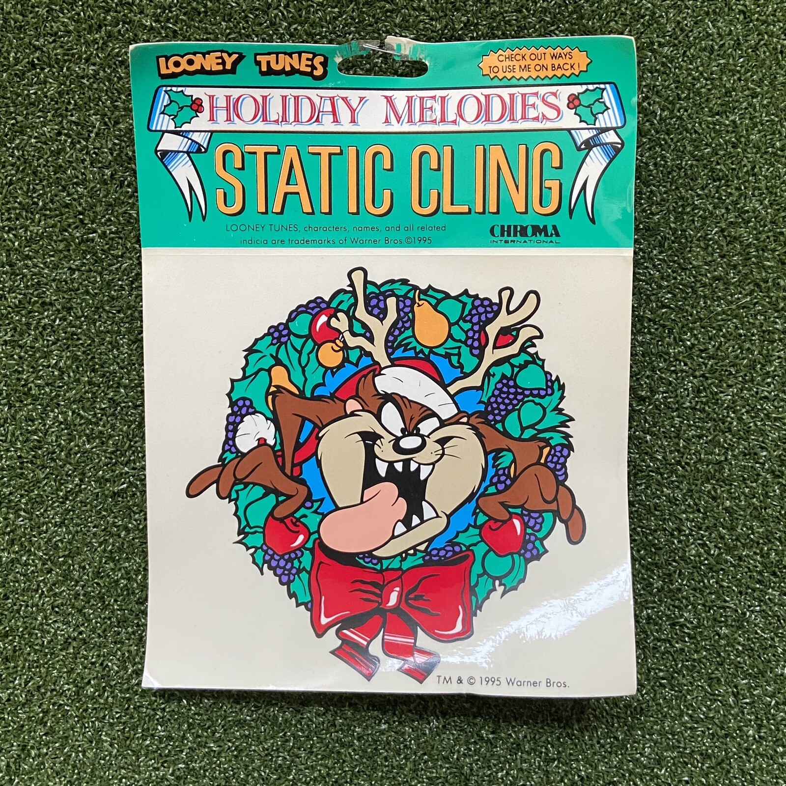 VTG 1995 Looney Tunes Christmas Static Cling Window Decor Tasmanian Holiday VTG 1995 Looney Tunes Christmas Static Cling Window Decor Tasmanian Holiday