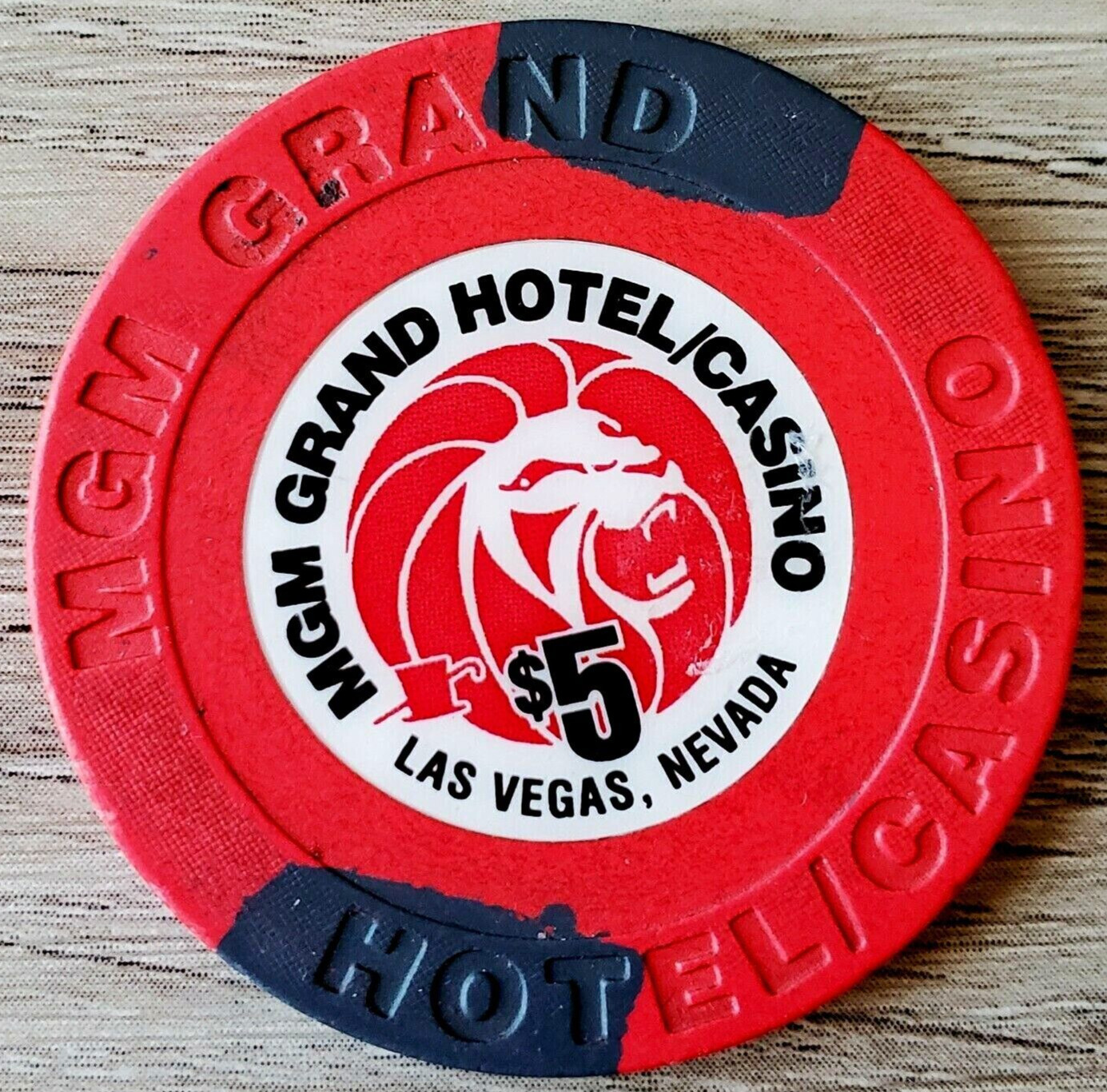 $5 Las Vegas MGM Small Inlay Casino Chip