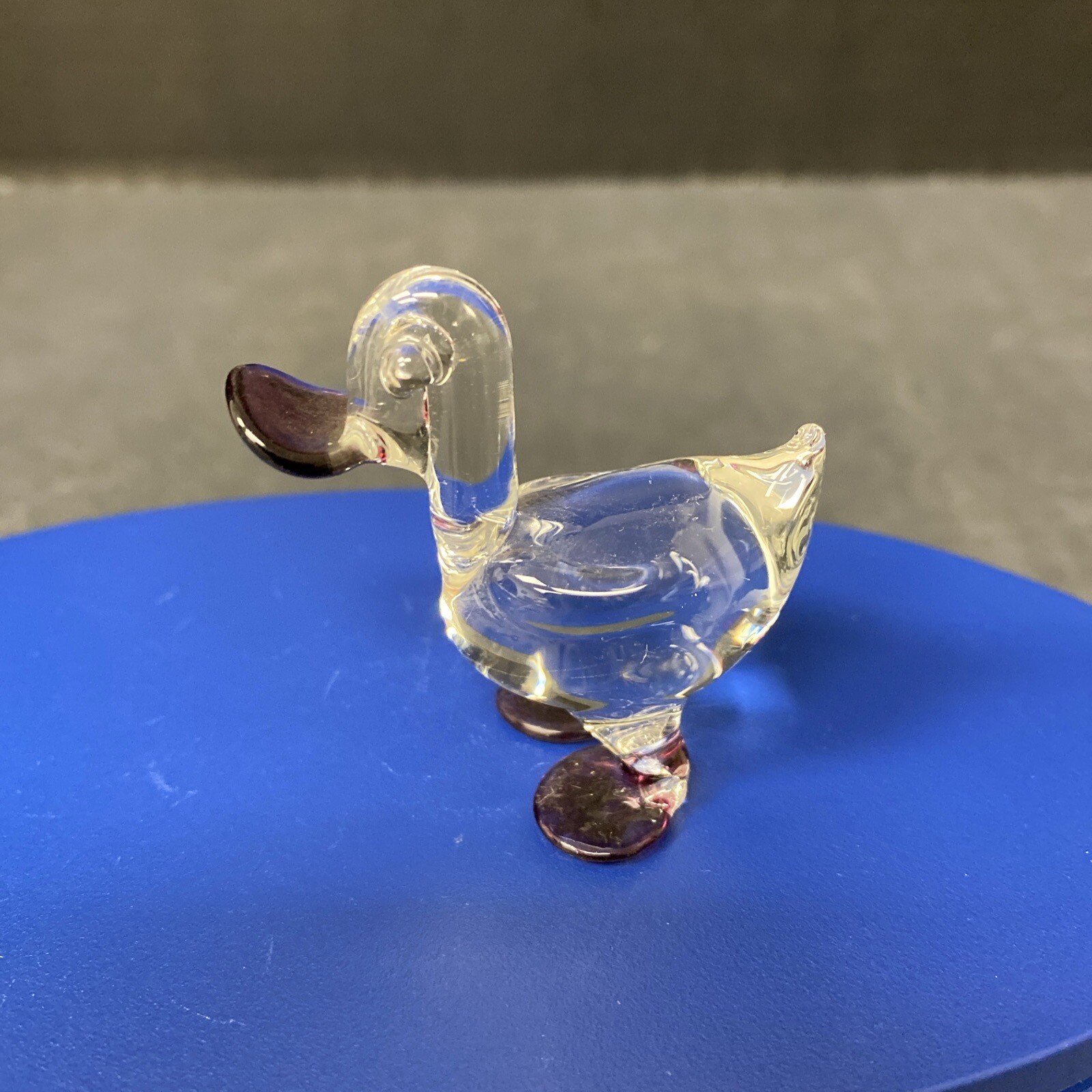 Handblown Art Glass Figurine Duck Mallard