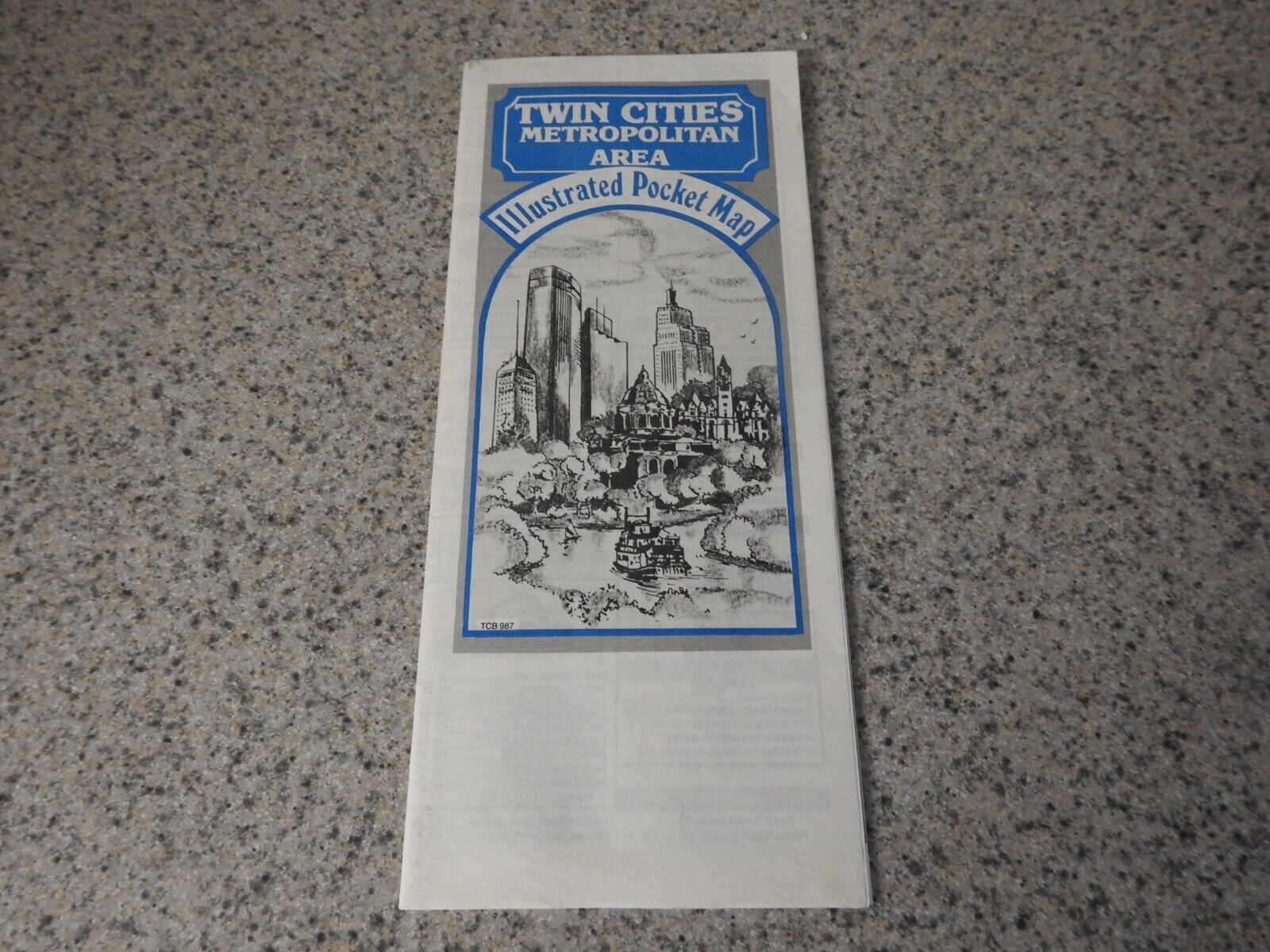 Vintage 1987 Travel Graphics Twin Cities Illustrated Pocket Map Minneapolis