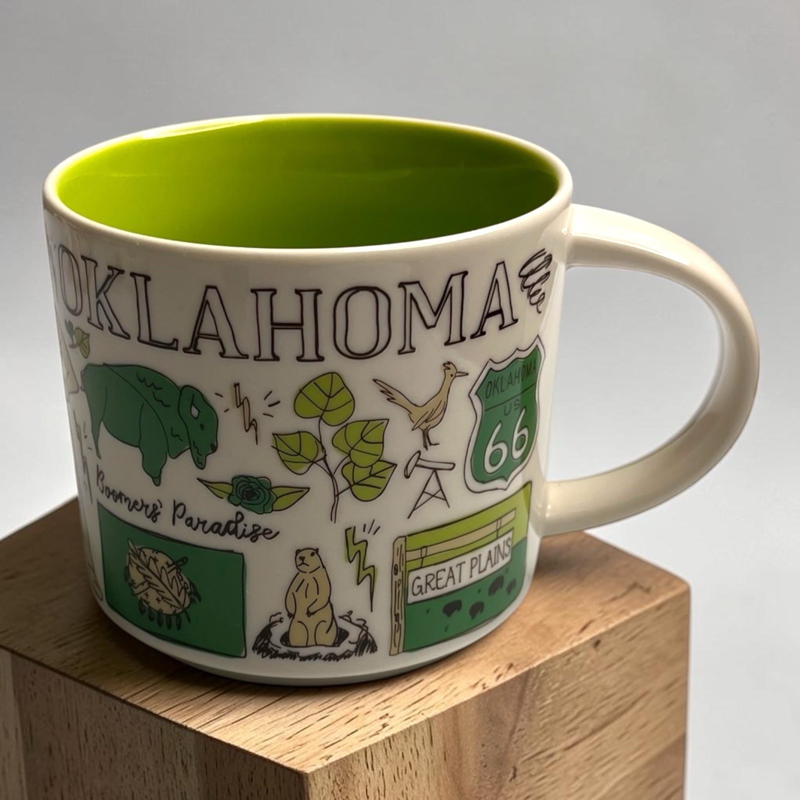 Starbucks Oklahoma Sooner State Been There 14oz Coffee Tea Cup Mug Green