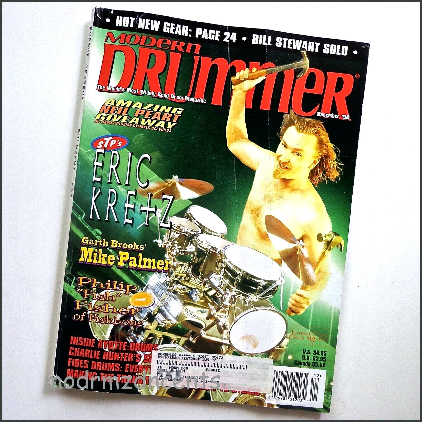 MODERN DRUMMER - Dec 1996 - ERIC KRETZ - STONE TEMPLE PILOTS + Mike Palmer