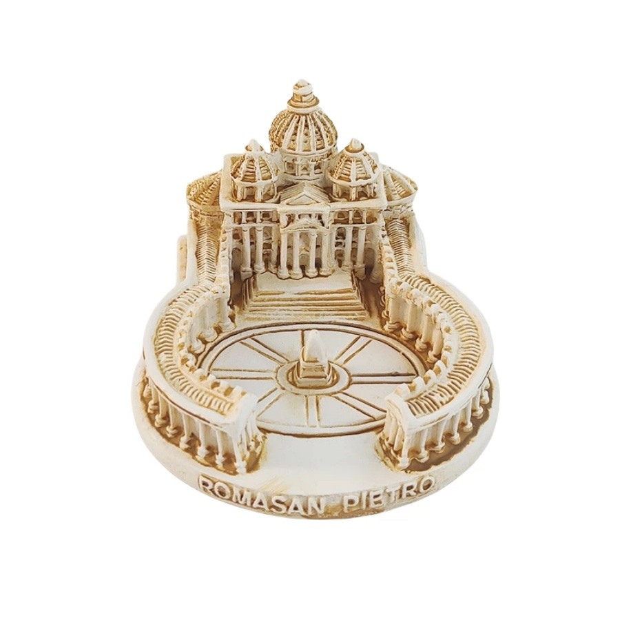 St. Peter\'s Basilica Square Vatican Rome Landmark Model Figurine Resin  Ornament