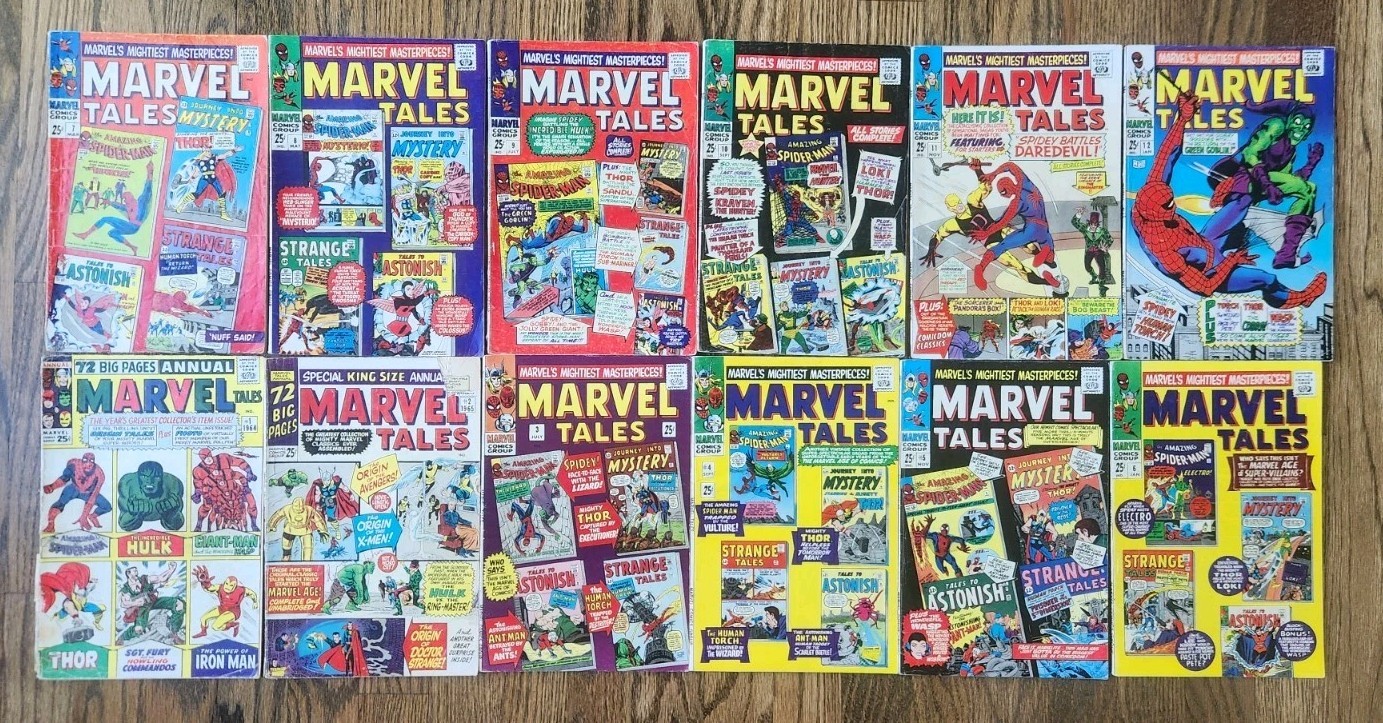 Marvel Tales # 1 2 3 4 5 6 7 8 9 10 11 12 Lot of first 12 issues Various grades