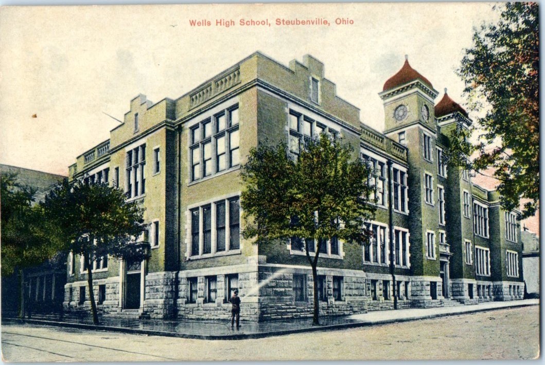 Vintage Postcard 1908 Wells High School, Steubenville, Ohio (OH)
