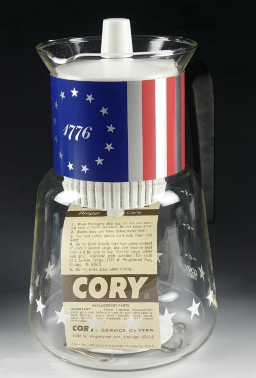 Vintage 1976 Cory Bicentennial Glass Coffee Percolator