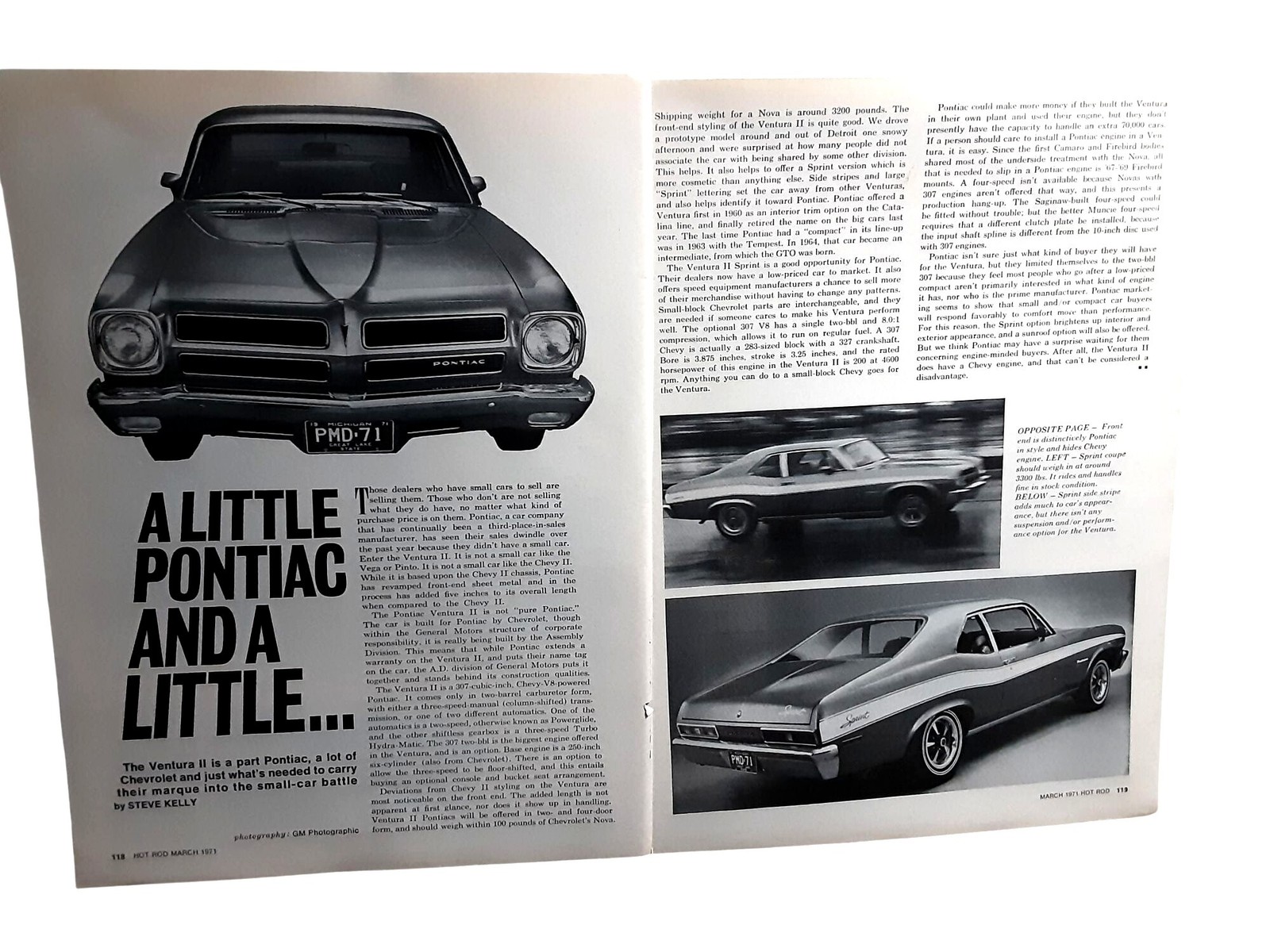 1971 Pontiac Ventura II Sprint Muscle Car Vintage Hot Rod 2 Page Article