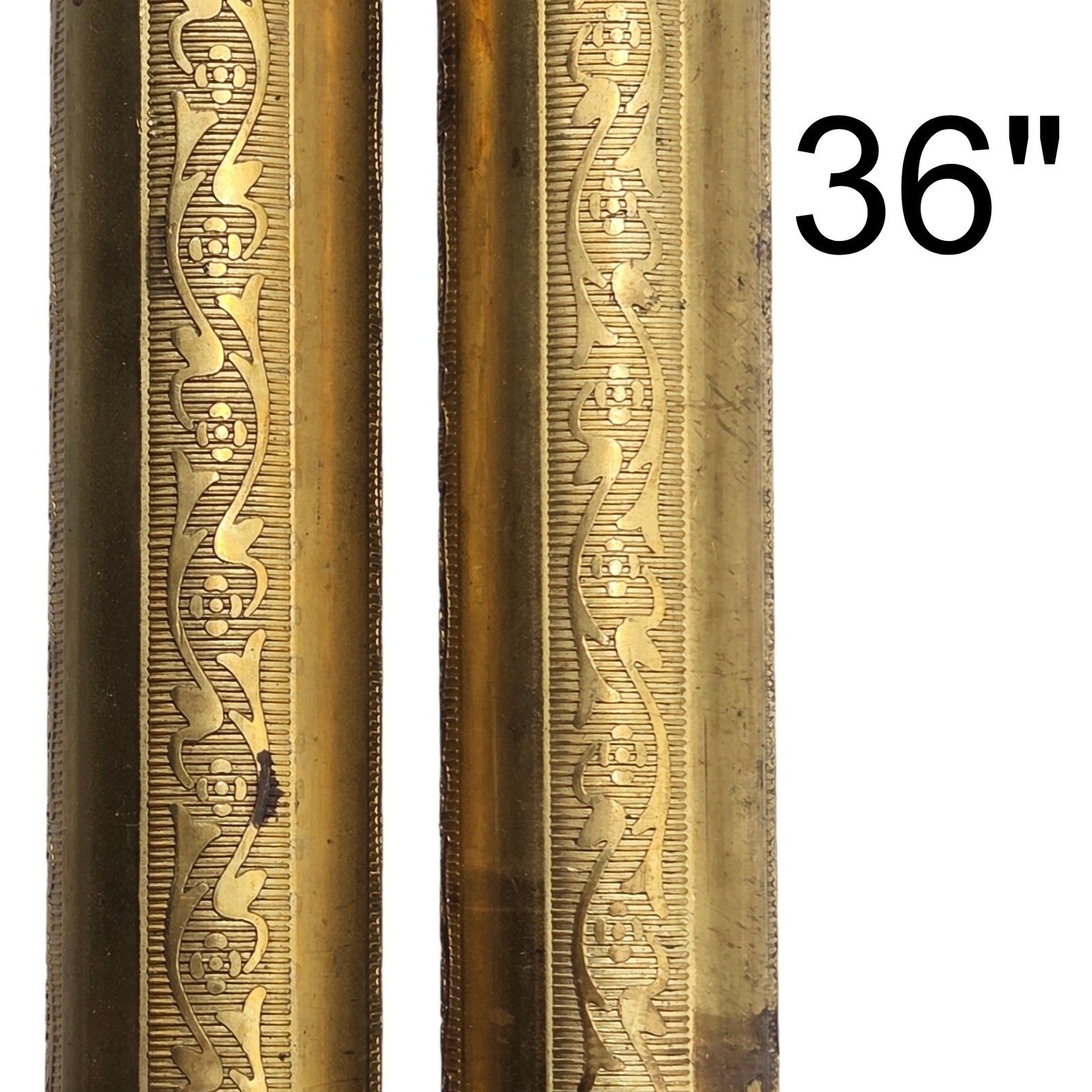 Floral Embossed Round Brass Tubing Pipe Pole Sleeve 36