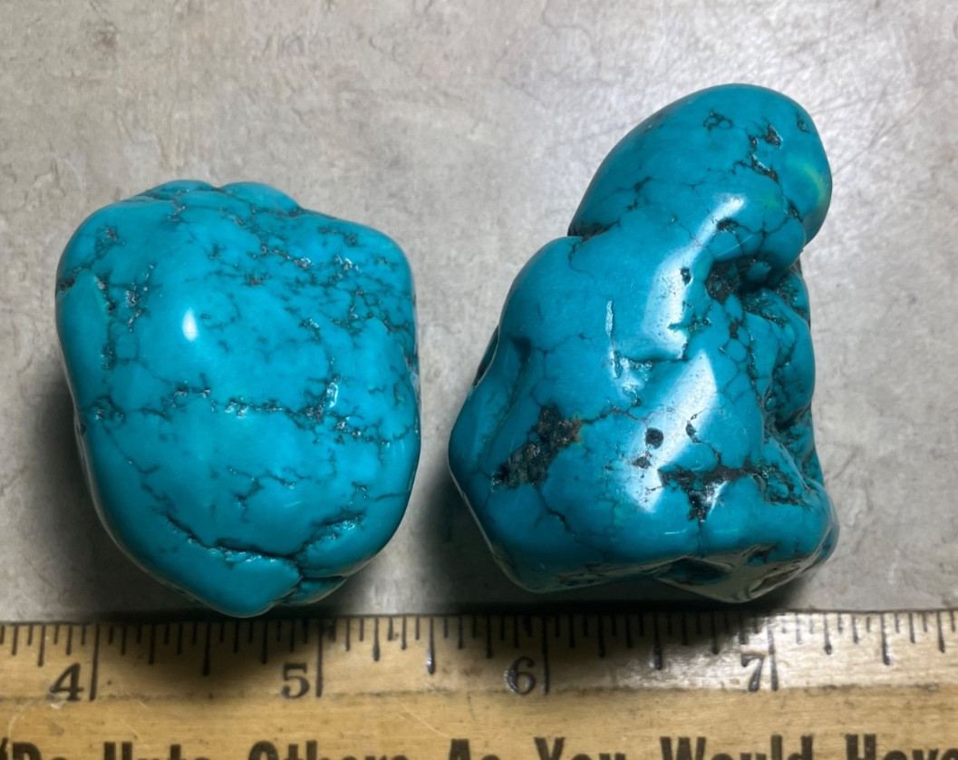 New Mexico estate-Two turquoise nuggets?  Probably treated? 177 grams, Pretty