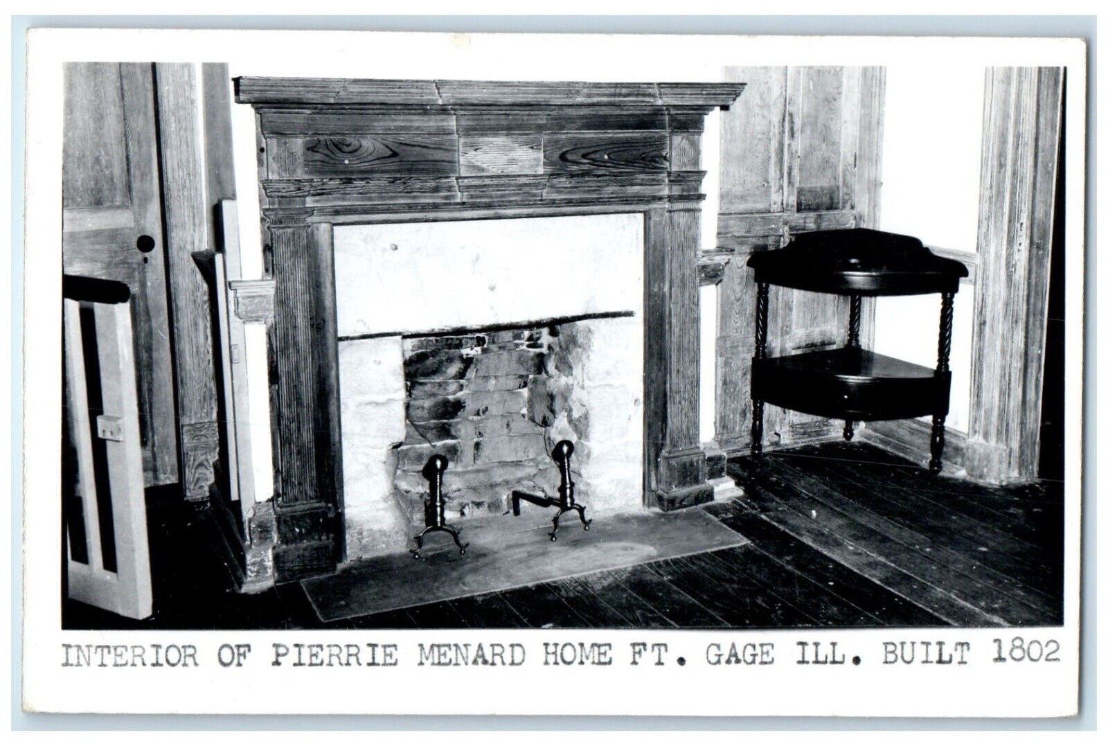 Ft. Gage Illinois IL RPPC Photo Postcard Pierrie Menard Interior Chimney c1950s