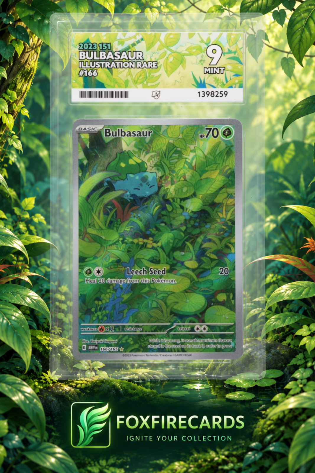 Bulbasaur 166/165 Pokemon 151 Illustration Rare English - ACE 9 MINT