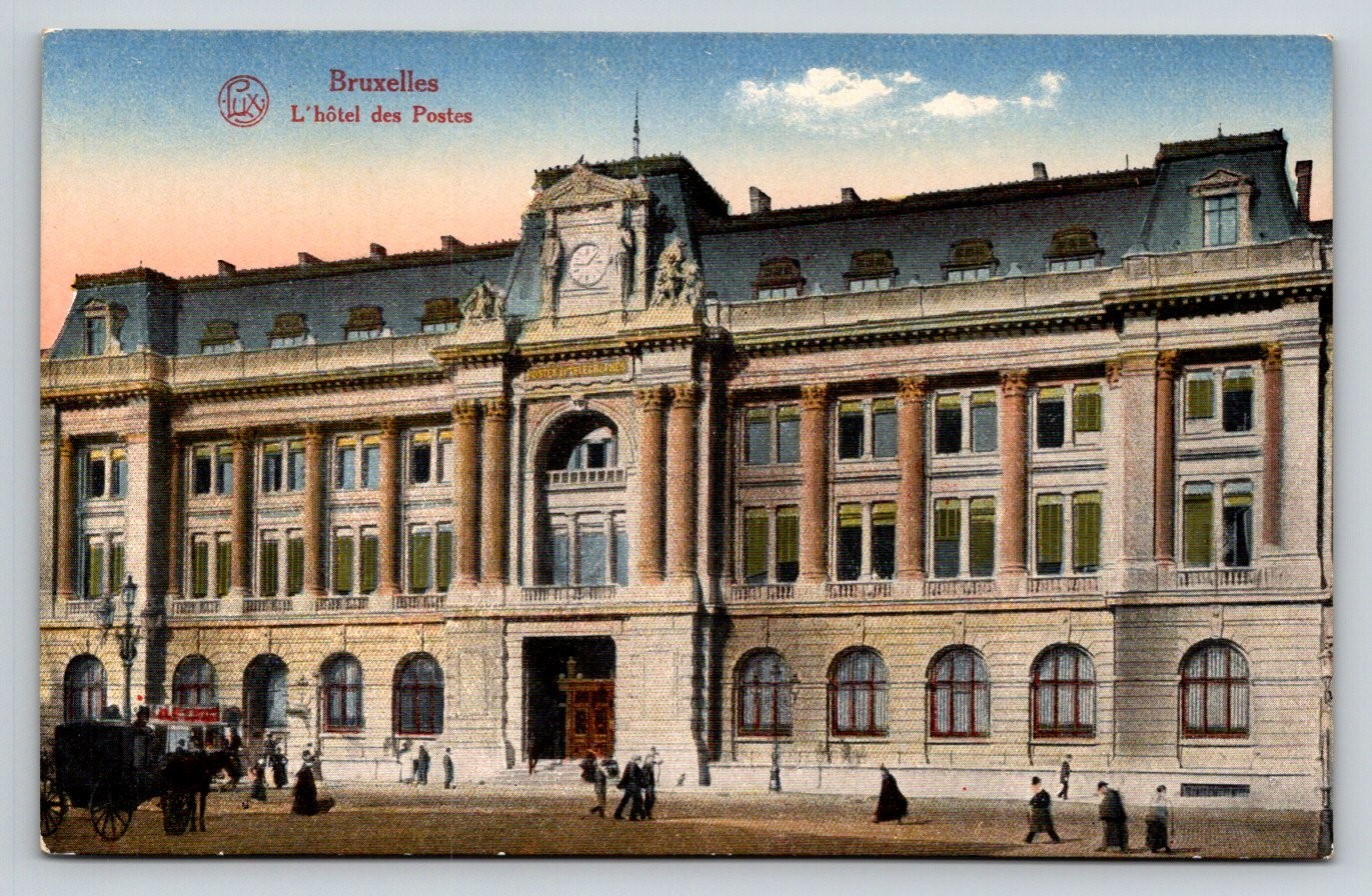 Bruxelles L'Hotel des Postes Post Office Postcard Vintage Early 1900s LL Bruxelles L'Hotel des Postes Post Office Postcard Vintage Early 1900s LL