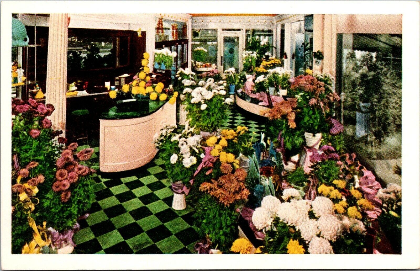 Vintage Postcard Edgewater Beach Hotel Chicago Ill Flower Shop