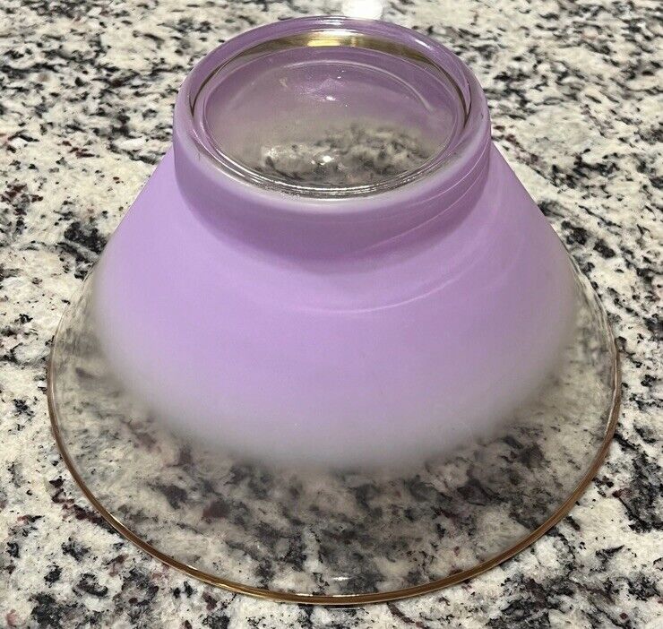 Vintage - Lavender Purple Blendo Large Chip / Salad Bowl - Frosted Glass Bowl