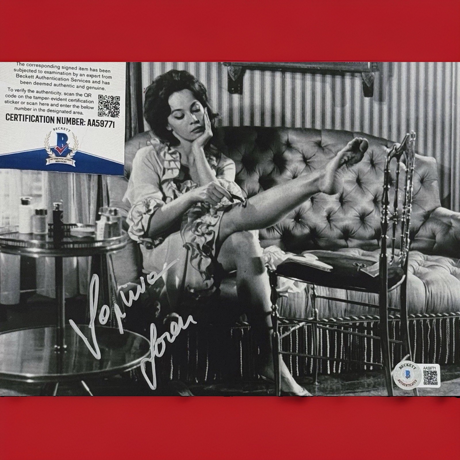 SOPHIA LOREN GORGEOUS PHOTO SIGNED AUTOGRAPHED HOT 8x10BECKETT BAS CLASSIC