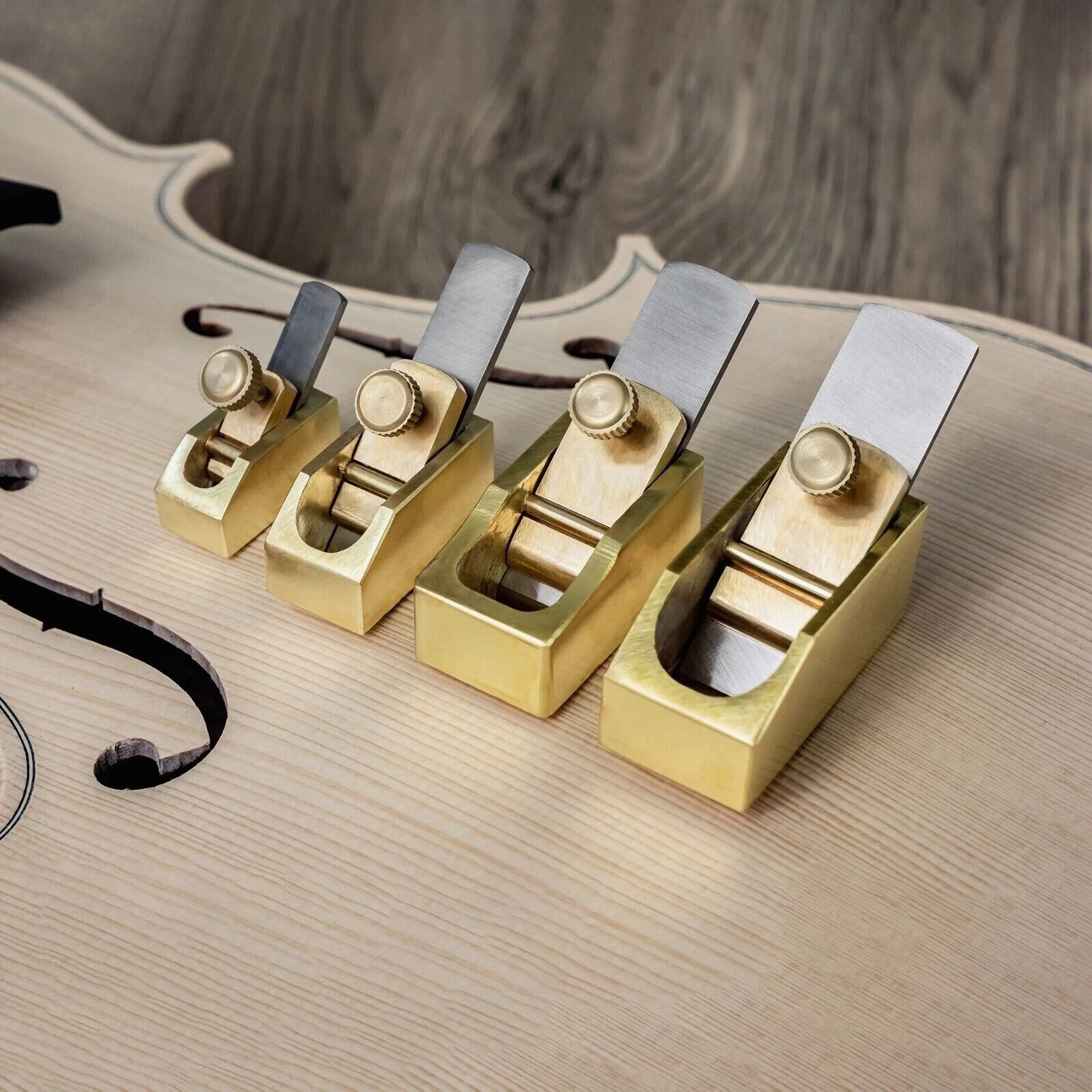 4x Brass small Flat Planes,Woodworking work Plane,Luthier making planer,From USA