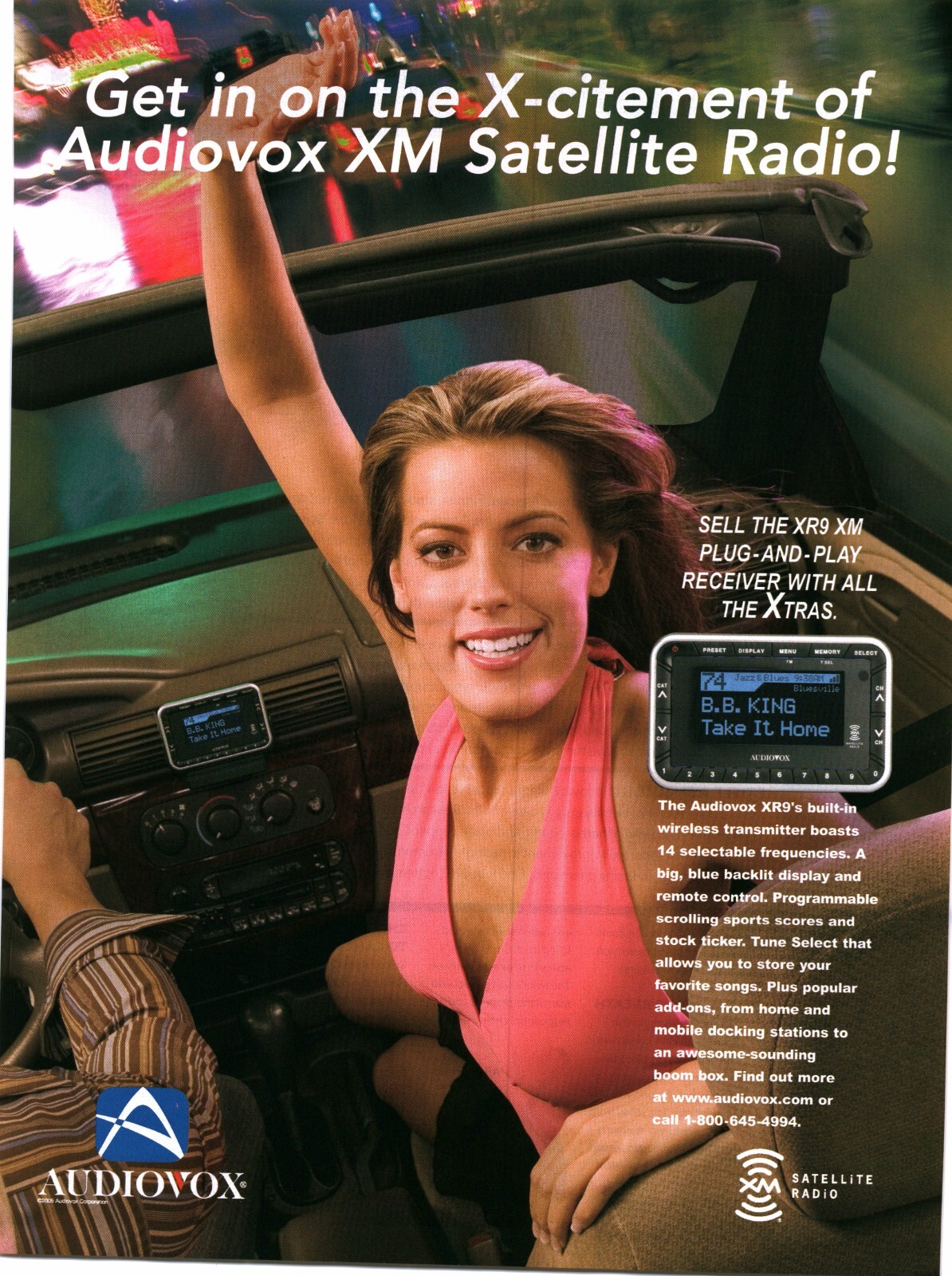 2005 PRINT AD - AUDIOVOX XM SATELLITE RADIO AD - GET IN ON THE X-CITEMENT OF ...