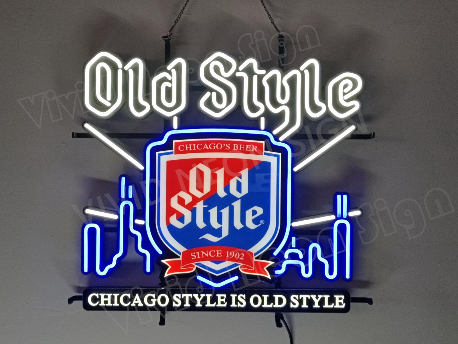 Old Style Beer Chicago City Skyline 24\