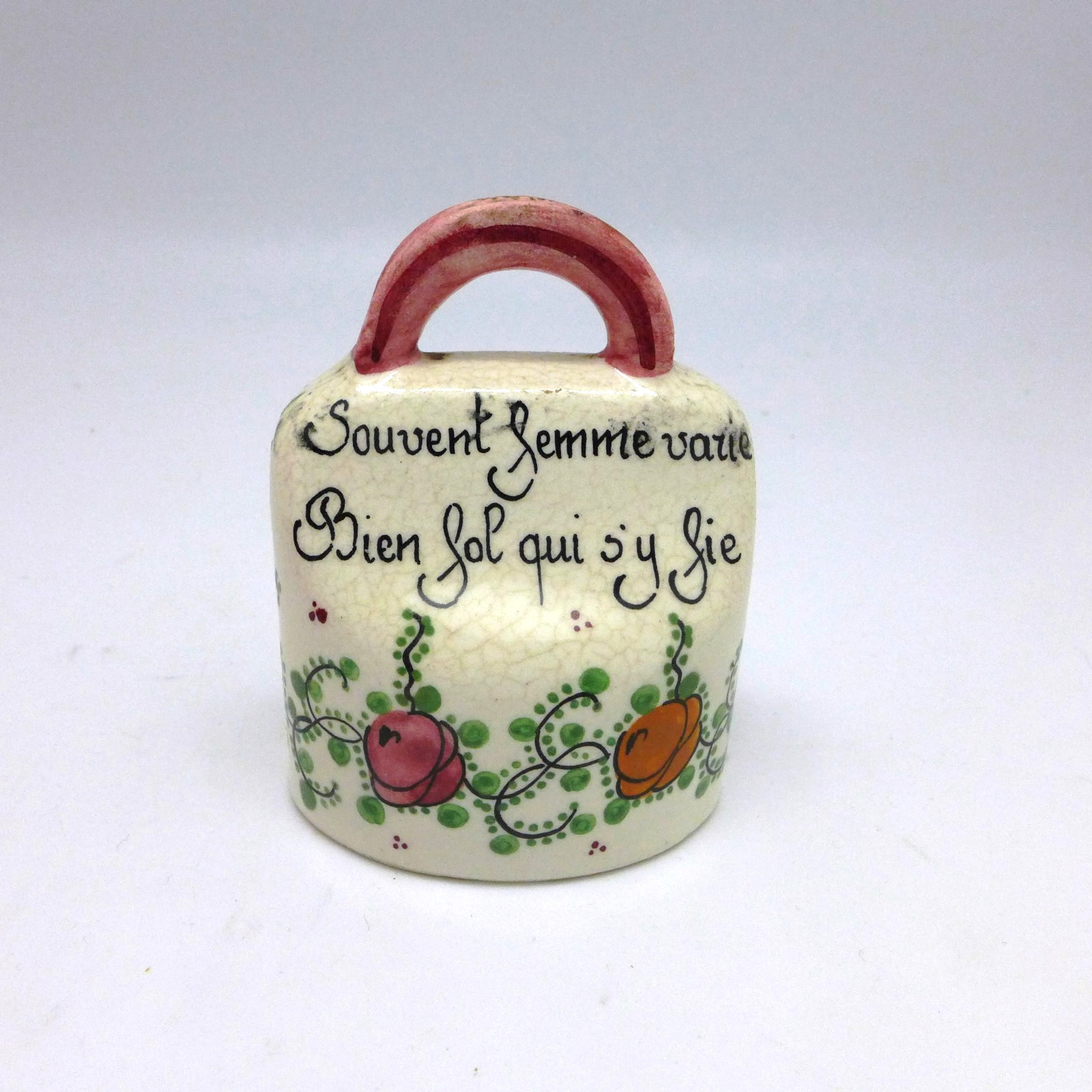 Masse Freres Desvres French Hand Painted Bell