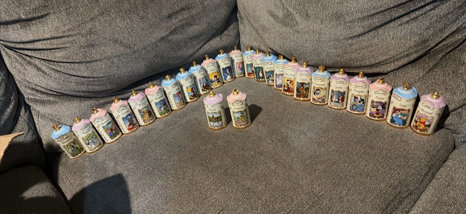 Lenox Walt Disney Spice Jar Collection Fine Porcelain set of 26