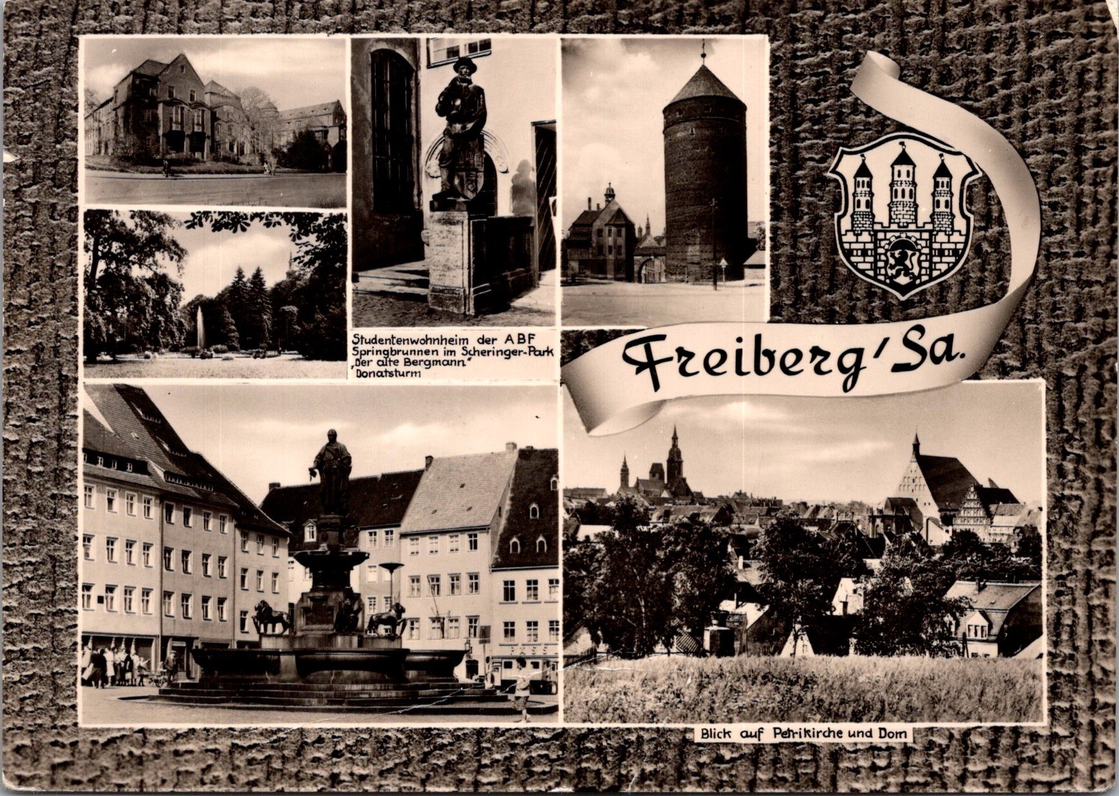 Freiberg Sa Germany Multi View Historic Buildings Real Photo RPPC Postcard