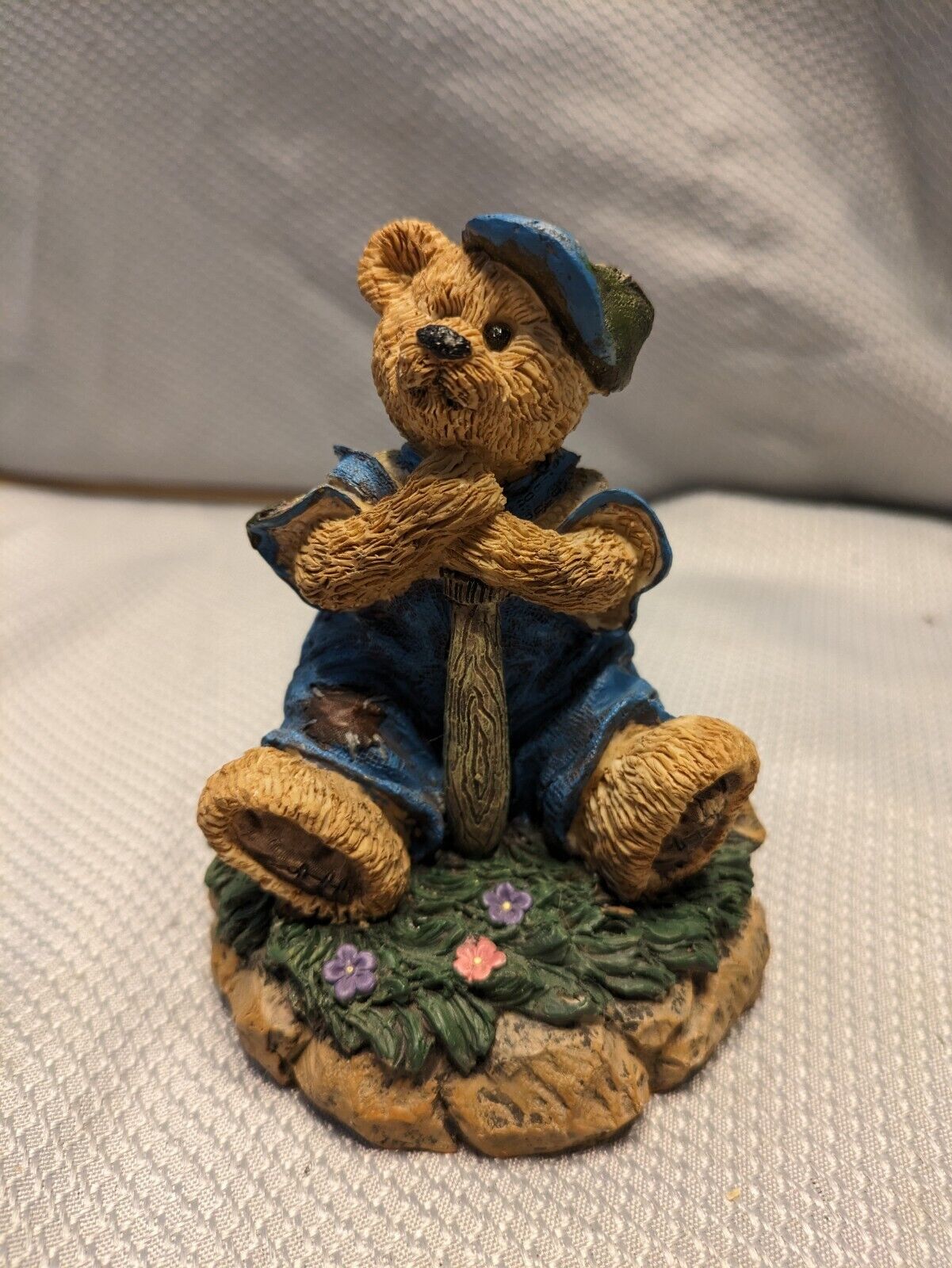 Sitting Baseball Bear Figurine 