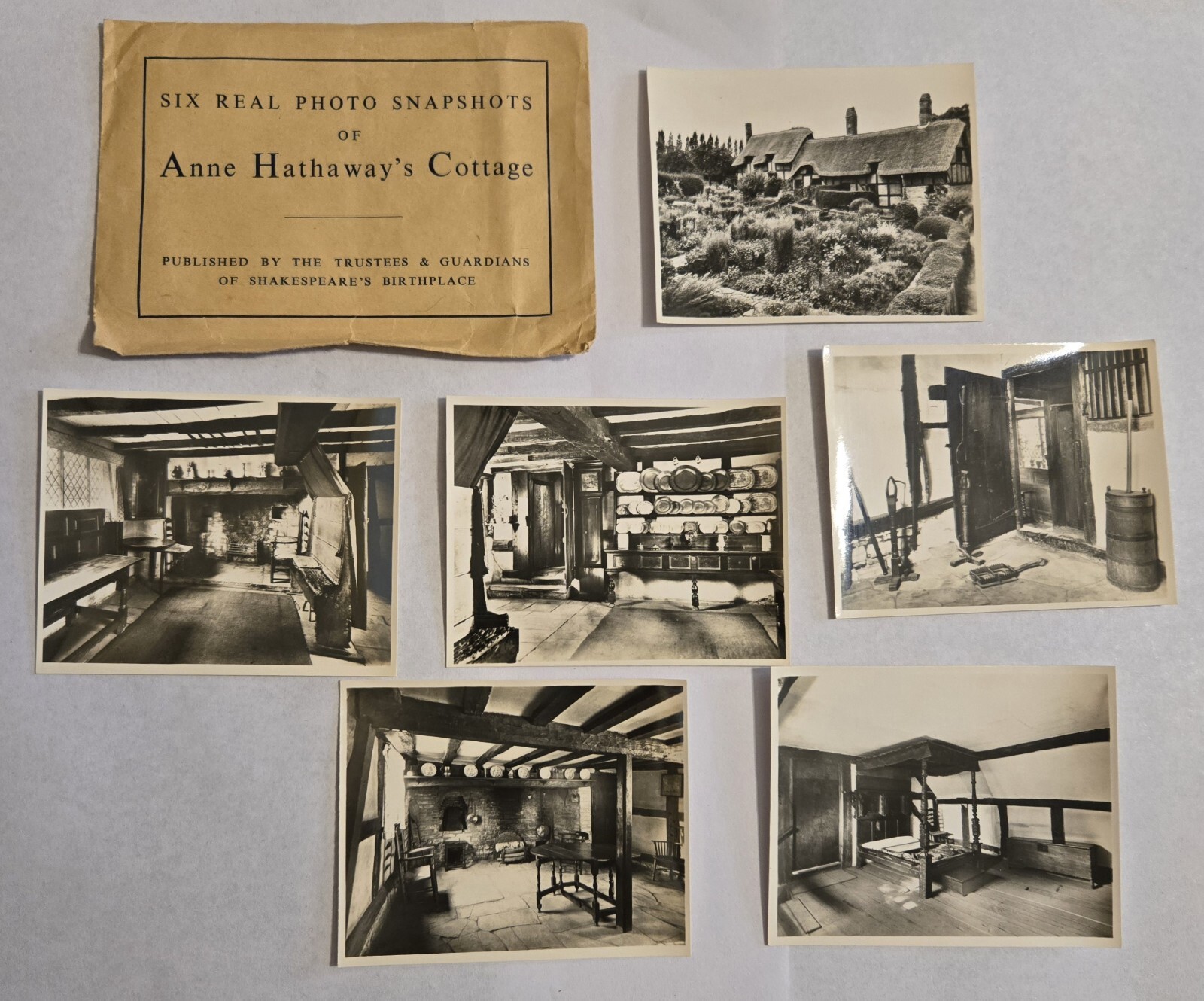 Antique 6 Real Photo Snapshots ANNE HATHAWAY'S COTTAGE 028