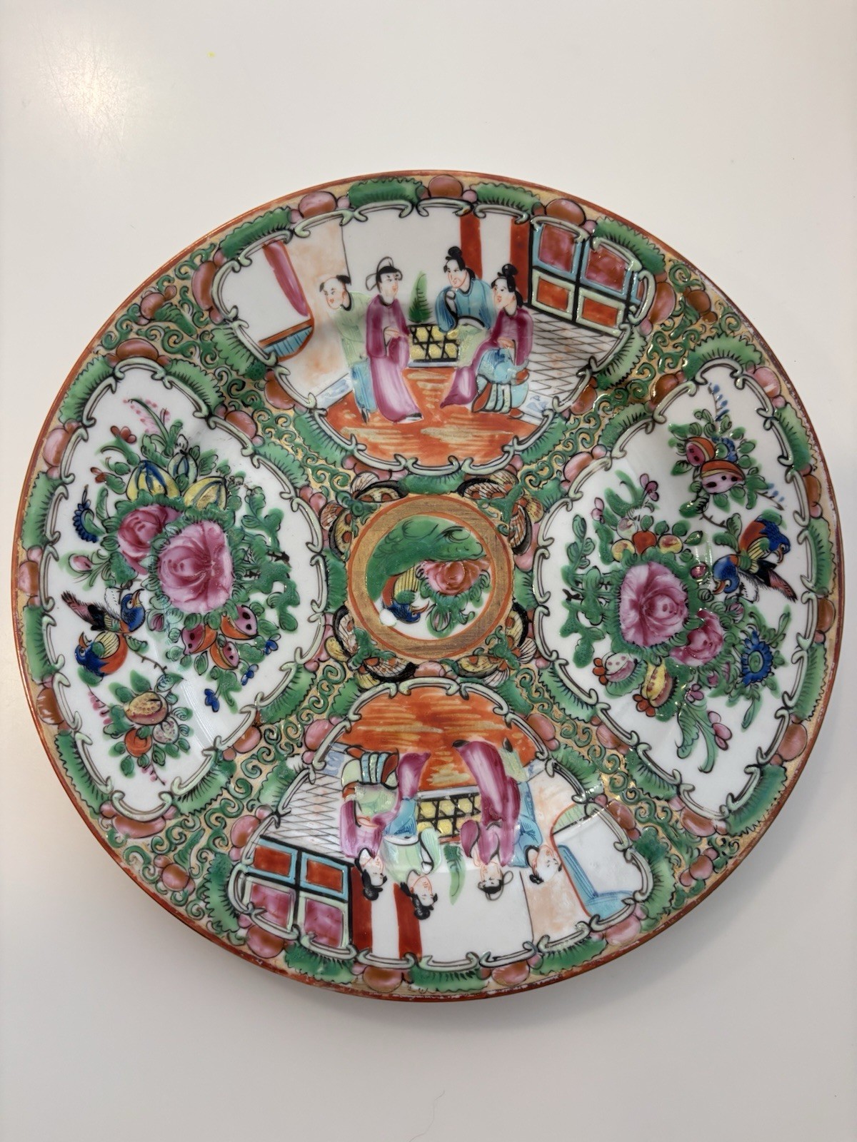 Antique Rose Medallion Chinese Plates - set of 6 Great Condition -Made In China