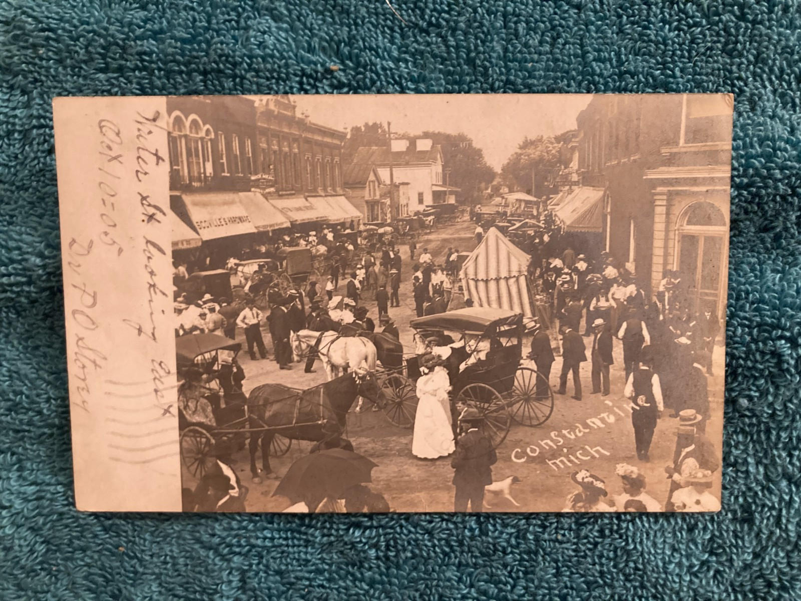 RPPC Constantine Michigan Celebration Fair Posted 1905 Elmer Rowles Topeka KS