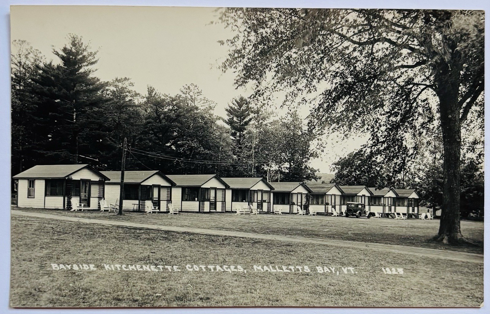 1920’s Real Photo Postcard of Bayside Cottages in Malletts Bay, Vermont
