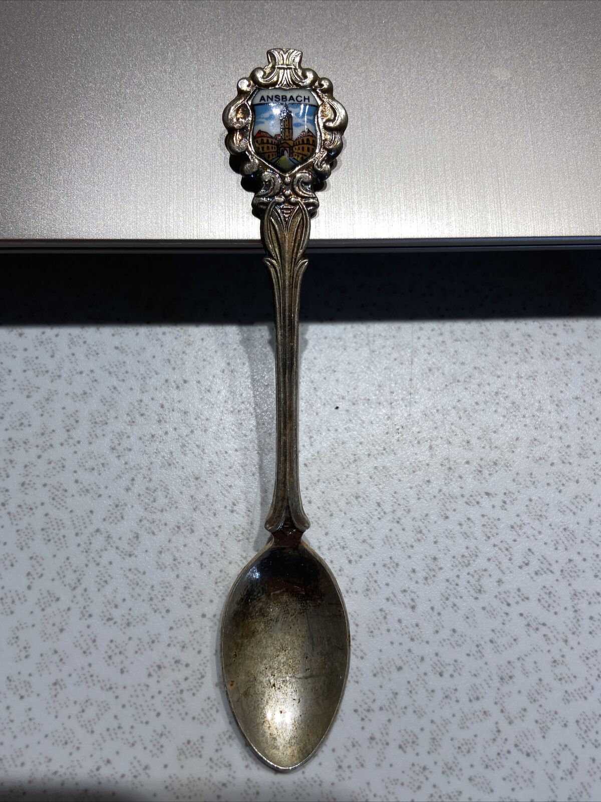 Vintage Ansbach Blue With Tower Collector Spoon
