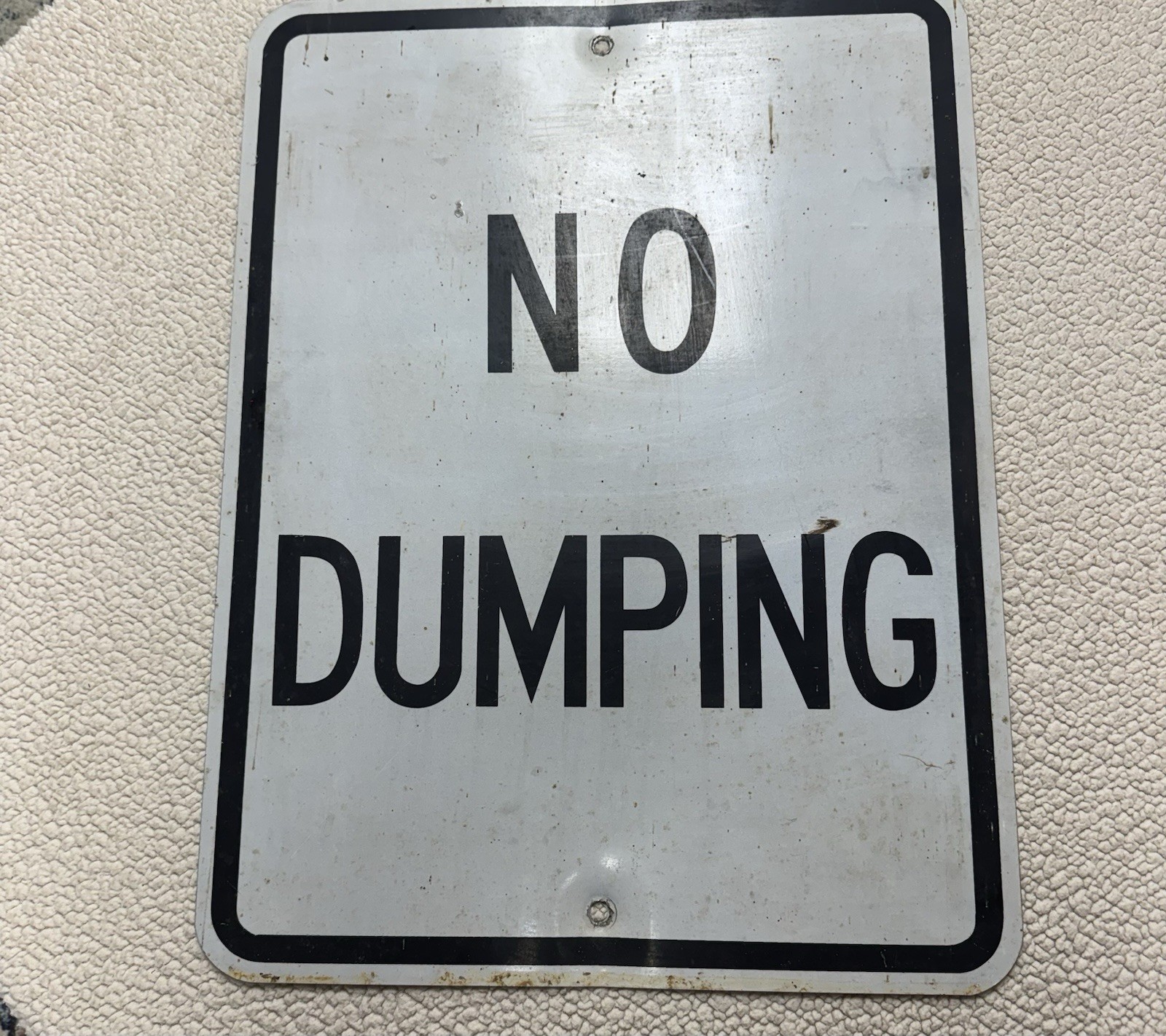 Vintage Retired  NO DUMPING Road Sign 24