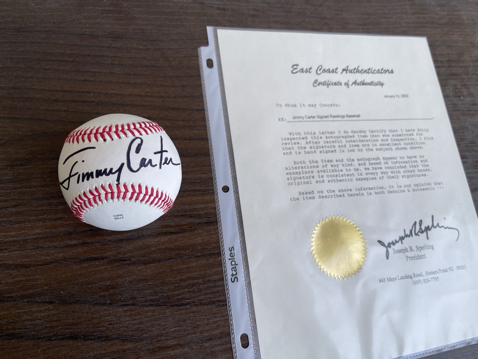 President Jimmy Carter Full Signature Baseball COA Autograph Signed Rawlings President Jimmy Carter Full Signature Baseball COA Autograph Signed Rawlings