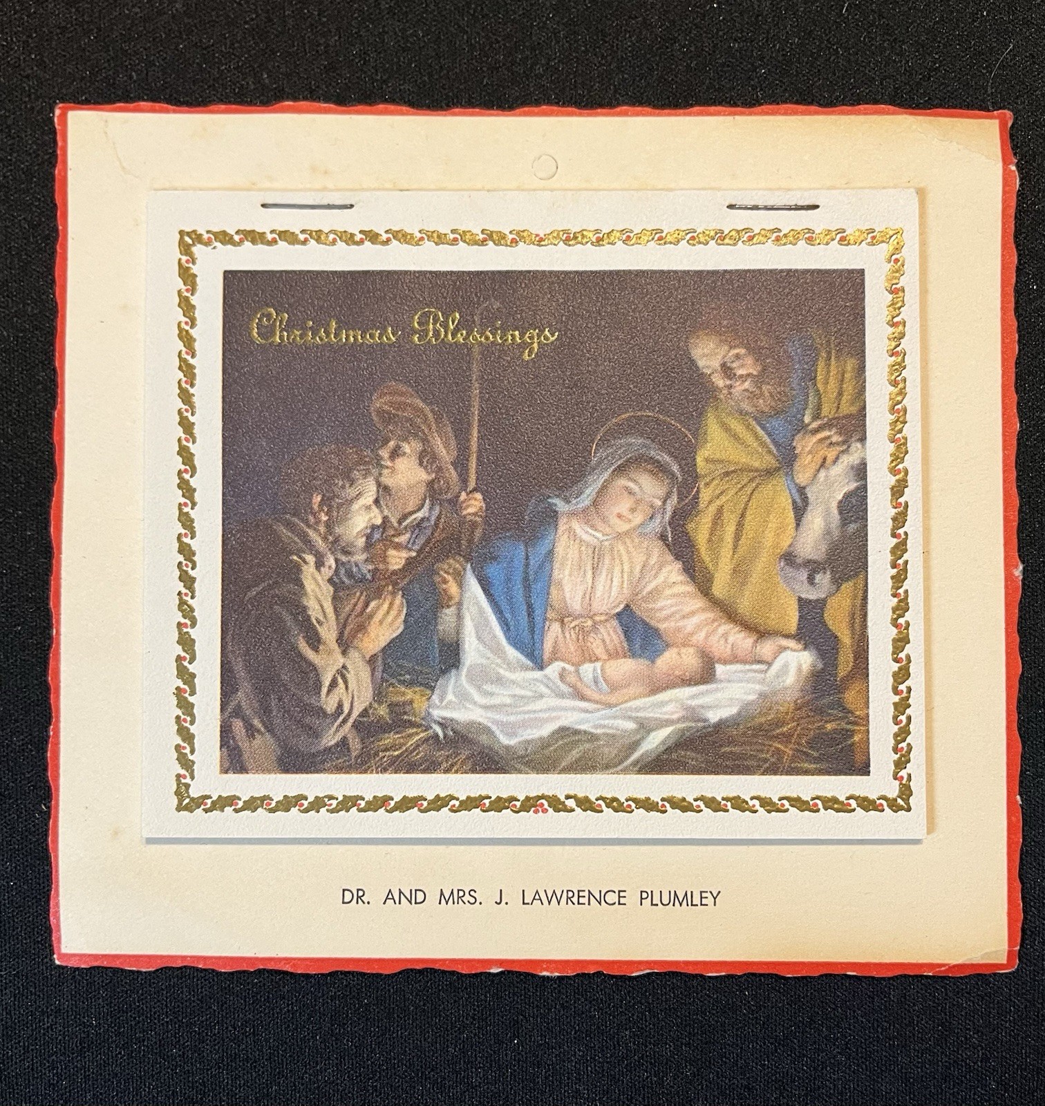 VINTAGE 1972 CALENDAR FROM MINISTER Dr. And Mrs. J. Lawrence Plumley