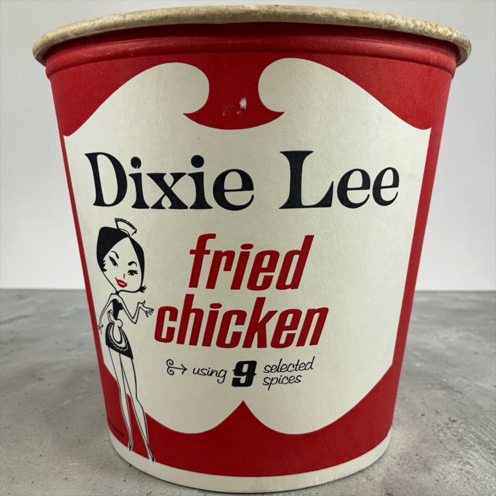 Vintage Dixie Lee Louisiana Fried Chicken KFC Advertising Paper Bucket Canada