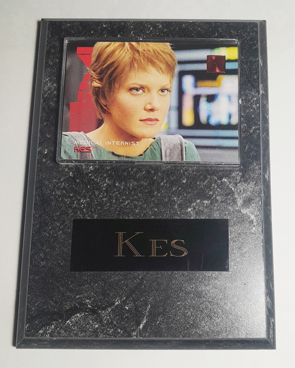 Star Trek: Voyager \'Kes\' 5x7 Wooden Plaque w/Plastic Card & Engraved Nameplate