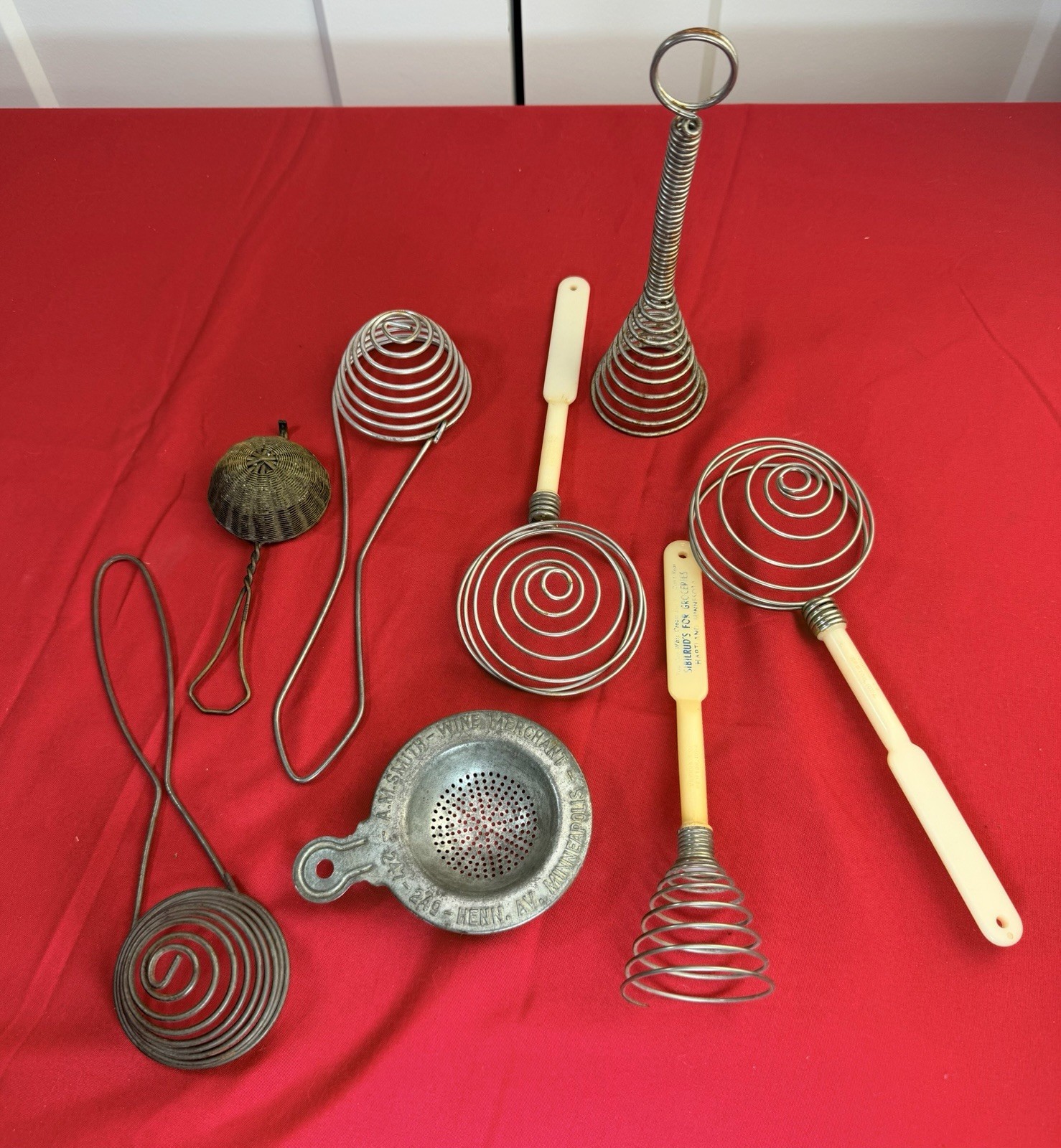 VTG Kitchen Lot A.M. Smith Minneapolis Sibilrud’s Whisks Retro Kitchen Utensils 