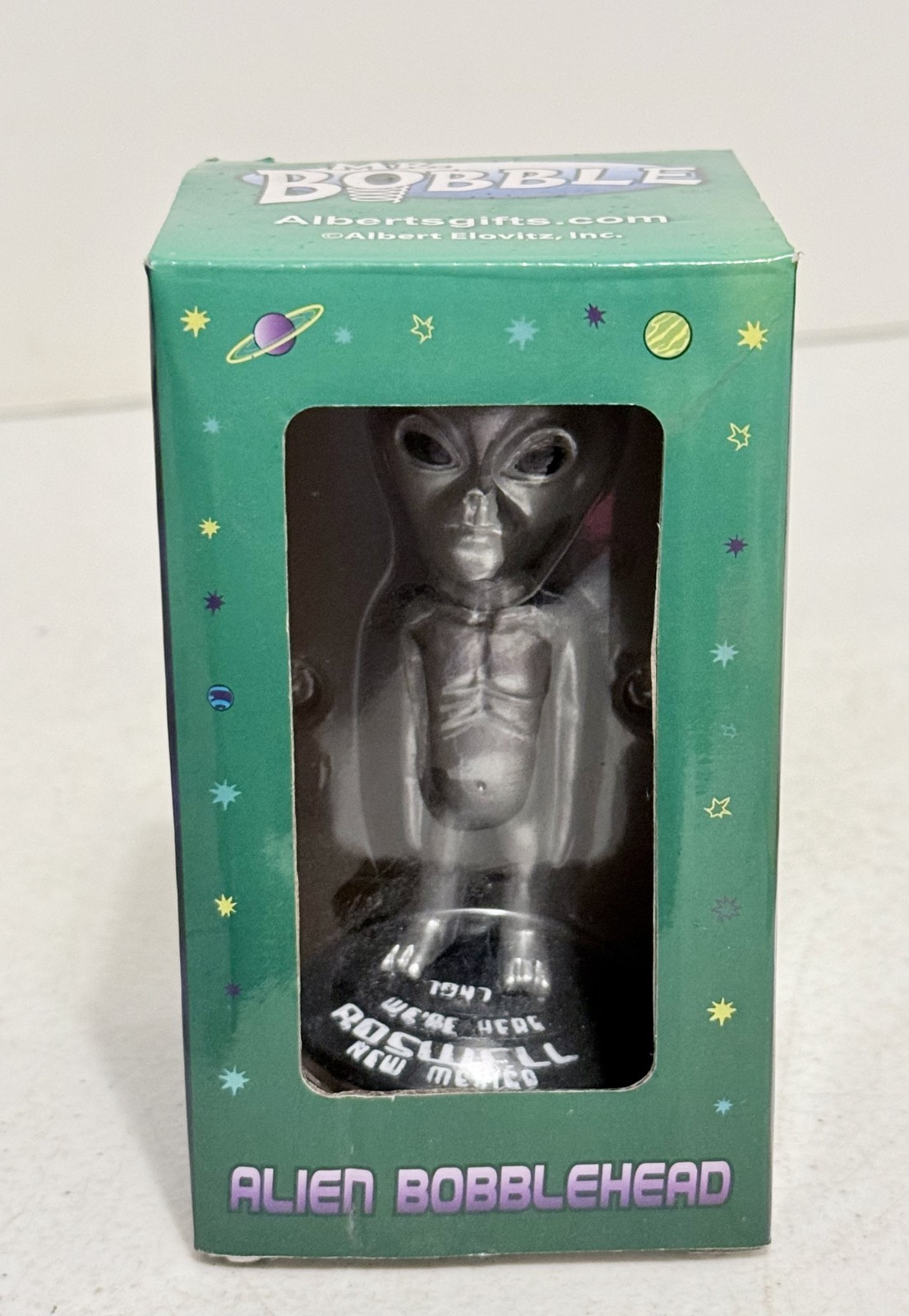 Albert's Gifts 2011 Mr. Bobble Silver ALIEN BOBBLEHEAD Roswell New Mexico - NEW