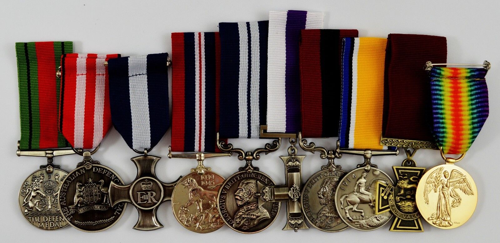 Superb Set of 10 Full Size Replica WW1 WW2 War Medals British/Imperial/Campaign