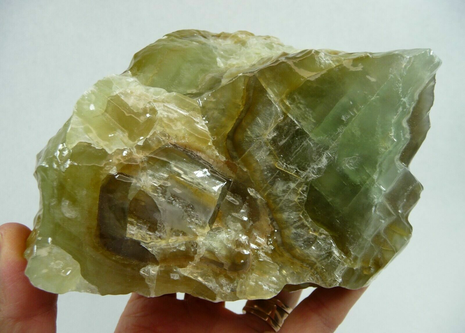 2.6 LB Natural Green Calcite Crystal Cluster Specimen Mexico