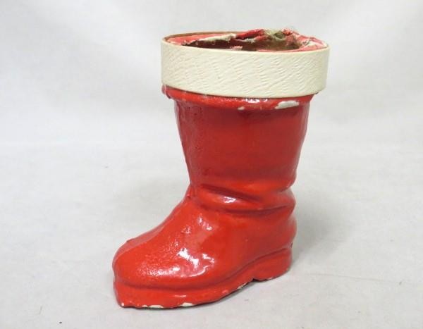 Antique 1920/30s Germany Christmas SANTA BOOT Candy Container Papier Mache 4\