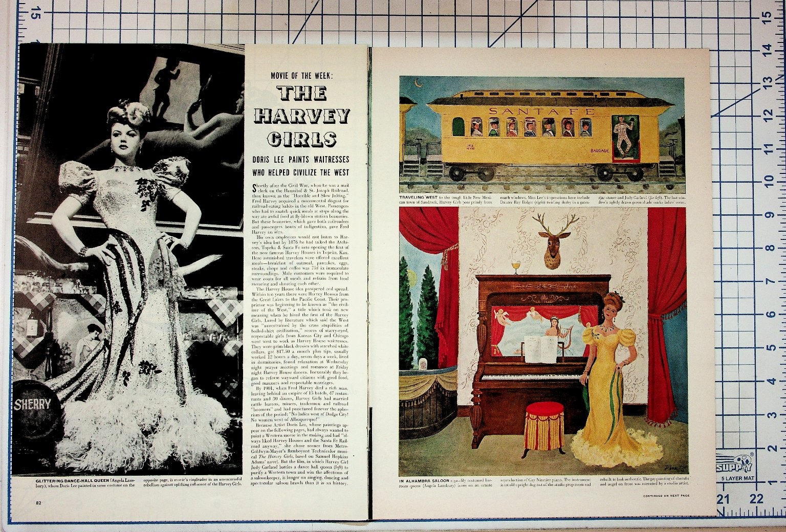 1940s The Harvey Girls Movie Magazine Art Article Doris Lee Wild West Santa Fe
