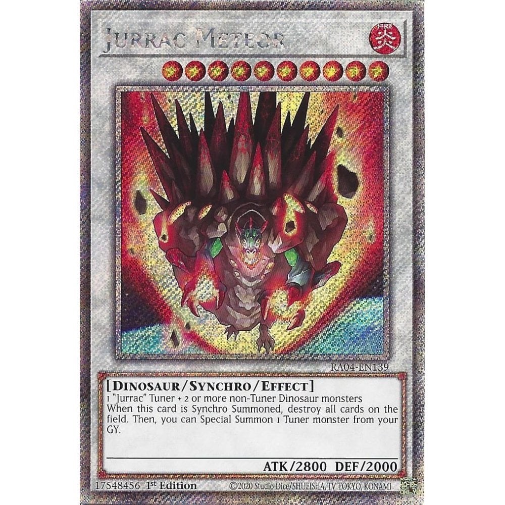 YuGiOh Jurrac Meteor RA04-EN139 Platinum Secret Rare 1st Edition NM Card
