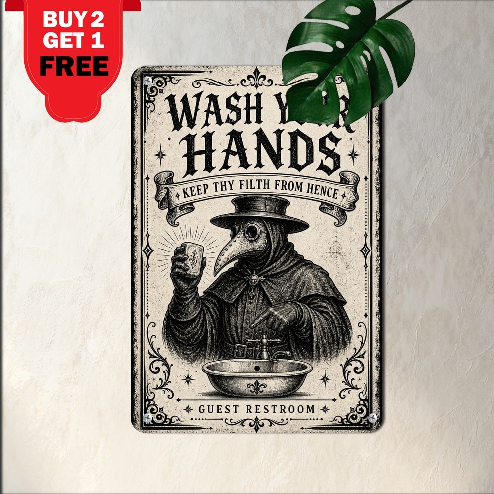 funny gothic bathroom signs goth wash your