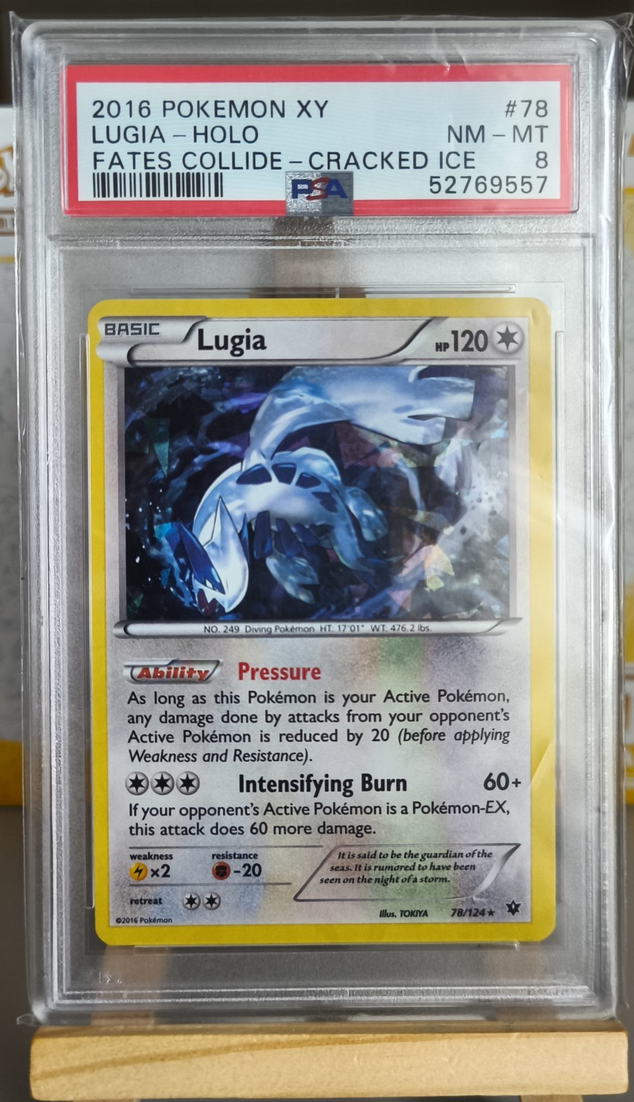 2016 Pokemon TCG XY Fates Collide Lugia 78/124 Cracked Ice Holo PSA 8 pop 179