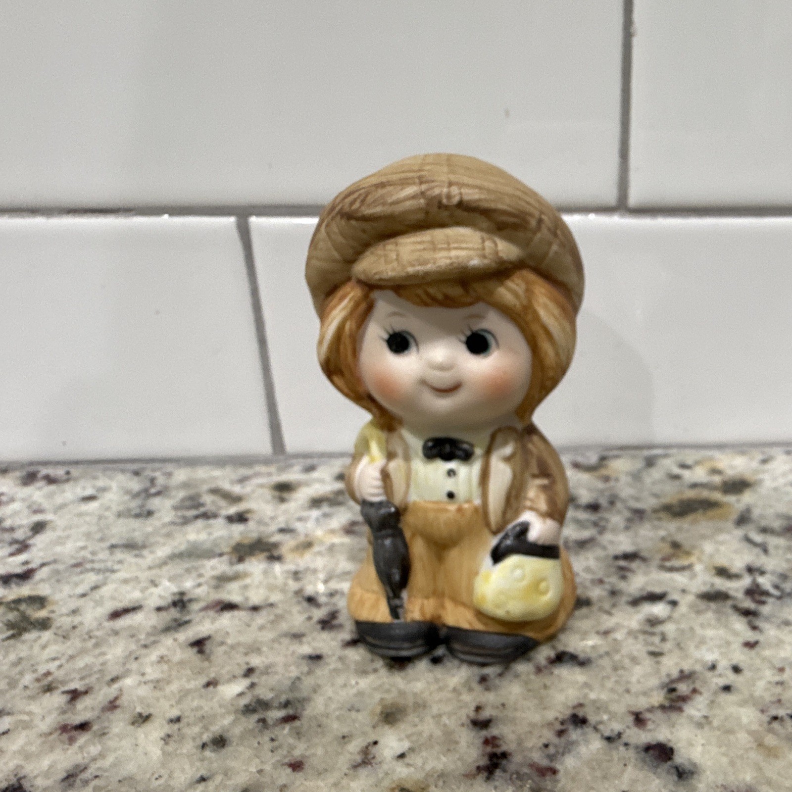 vintage mid-20th-century hand-painted porcelain figurine