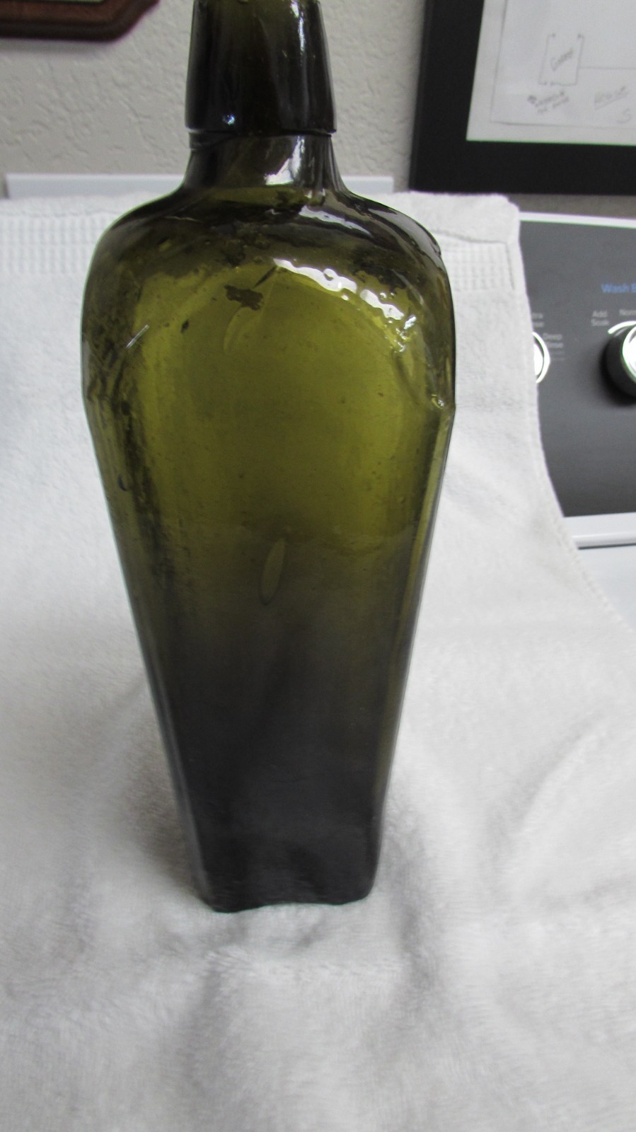 Antique 1870's Meerten & C. Dutch Crude Whittled Blown Glass Gin Bottle