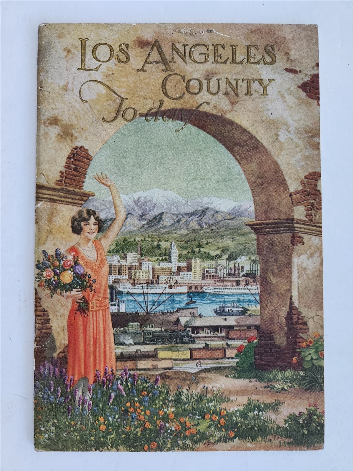 1925 antique LOS ANGELES california TRAVEL GUIDE 64pg