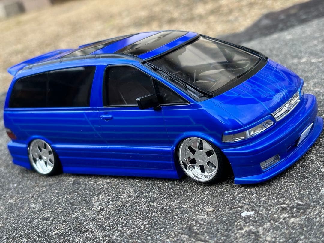 Aoshima 1/24 Toyota Estima TCR Previa Built Custom Model Car Lowered Blue Japan